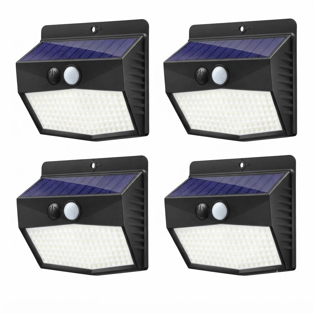 Solar Wall Mount Security Light Motion Sensor 3 Modes IP65 Outdoor — 2, 4, 6 & 8-Pack