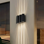 Beam Wave Wall Sconce Outdoor LED Up-Down Aluminum Weatherproof Modern — White Sets of 2 to 8