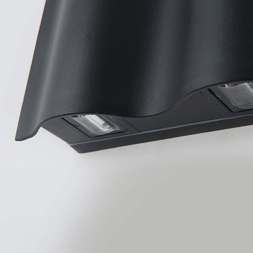 Beam Wave Wall Sconce Outdoor LED Up-Down Aluminum Weatherproof Modern — White Sets of 2 to 8