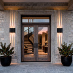 Beam Wave Wall Sconce Outdoor LED Up-Down Aluminum Weatherproof Modern — White Sets of 2 to 8