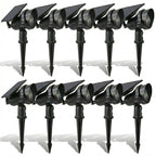 Solar Lawn Spotlights Adjustable Outdoor Tree Accent Light Aluminum — Warm White & RGB Sets