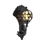 Peacock Outdoor Wall Light Retro European Aluminum Waterproof Hardwired — Black Bronze Sets