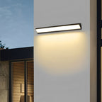 Outdoor Waterproof LED Strip Wall Light Minimalist Porch Exterior Hardwired — Black White 15 to 47 Inch Sets