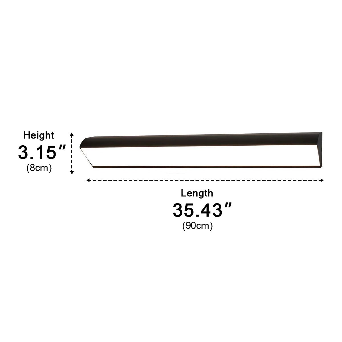 Outdoor Waterproof LED Strip Wall Light Minimalist Porch Exterior Hardwired — Black White 15 to 47 Inch Sets