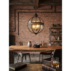 Braeden Sculptural Pendant Light Natural Stone LED Warm White Dining Room Bedroom — Brass Hardware