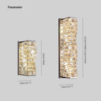 Kristy Modern Rectangular Crystal LED Vanity Wall Light with Metal Frame