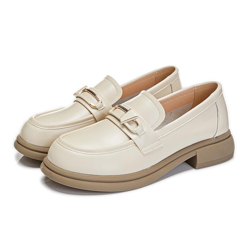 Women's Genuine Leather Loafers - British Style Slip-On Casual Shoes