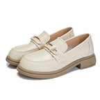 Women's Genuine Leather Loafers - British Style Slip-On Casual Shoes
