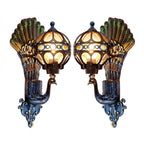 Peacock Outdoor Wall Light Retro European Aluminum Waterproof Hardwired — Black Bronze Sets