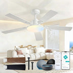 Smart WiFi Ceiling Fan with LED Light App Alexa Google Control 3CCT Dimmable 6-Speed DC Motor — 52 to 60 Inch
