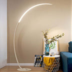 Mira Modern Arc LED Floor Lamp, Black/White, Metal/Silicon