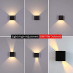 Nexu Modern Square LED Outdoor Wall Lamp – Adjustable Design