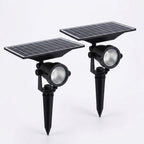 Solar Lawn Spotlights Adjustable Outdoor Tree Accent Light Aluminum — Warm White & RGB Sets