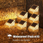 Solar Recessed Stair Step Lights IP67 Outdoor Waterproof In-Ground — 4, 6, 8 & 12-Pack