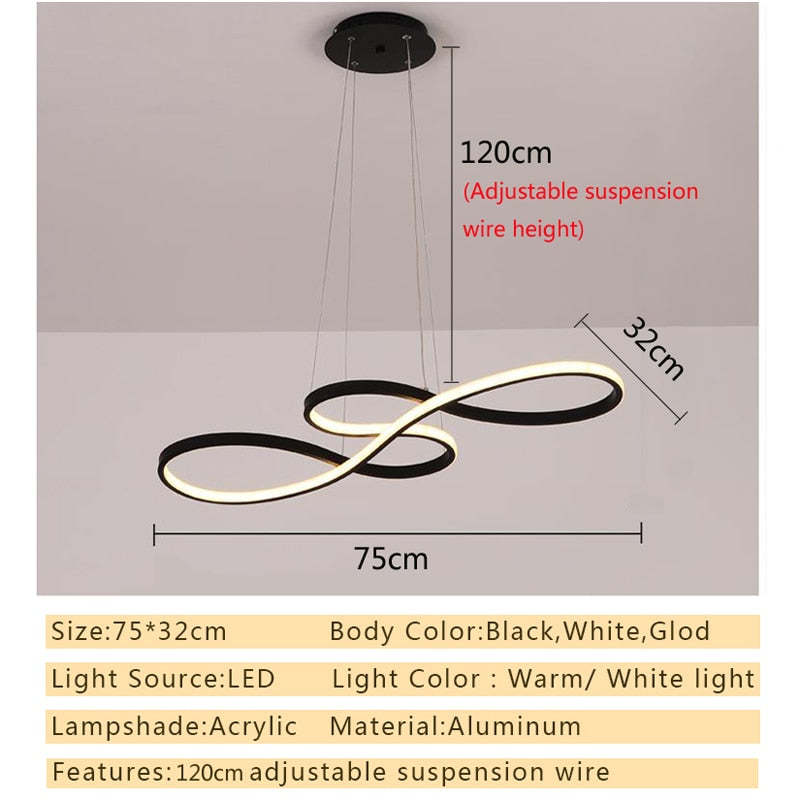 Durell Musical Note Pendant Light, Black & Gold