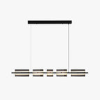 Arisha Modern Nordic Linear Copper/Glass Pendant Light, Brass/Black