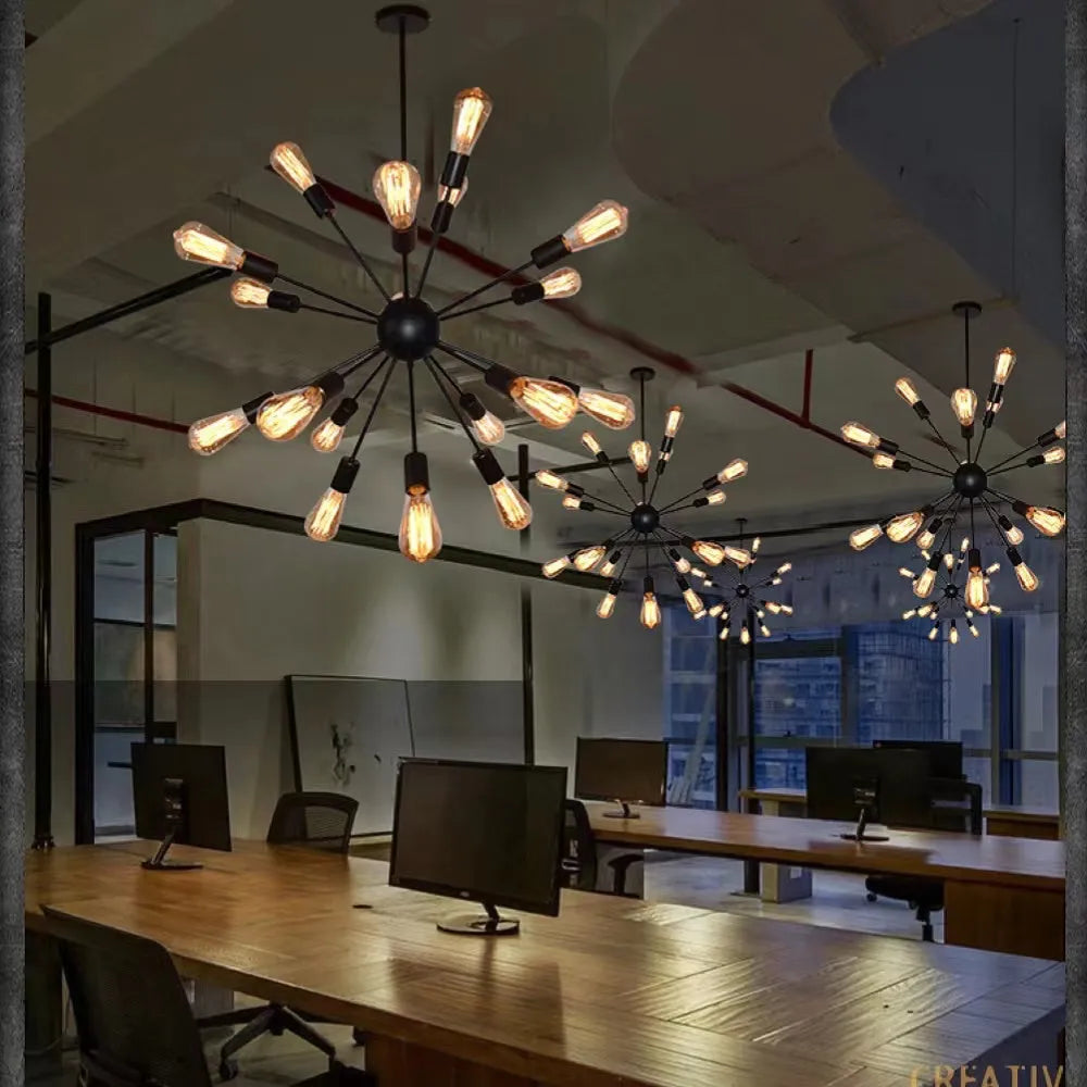 Austin Industrial Chandelier Black Restaurant Dining Room Metal