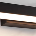 LED Linear Wall Light Outdoor Black Rectangle Motion Sensor Hardwired