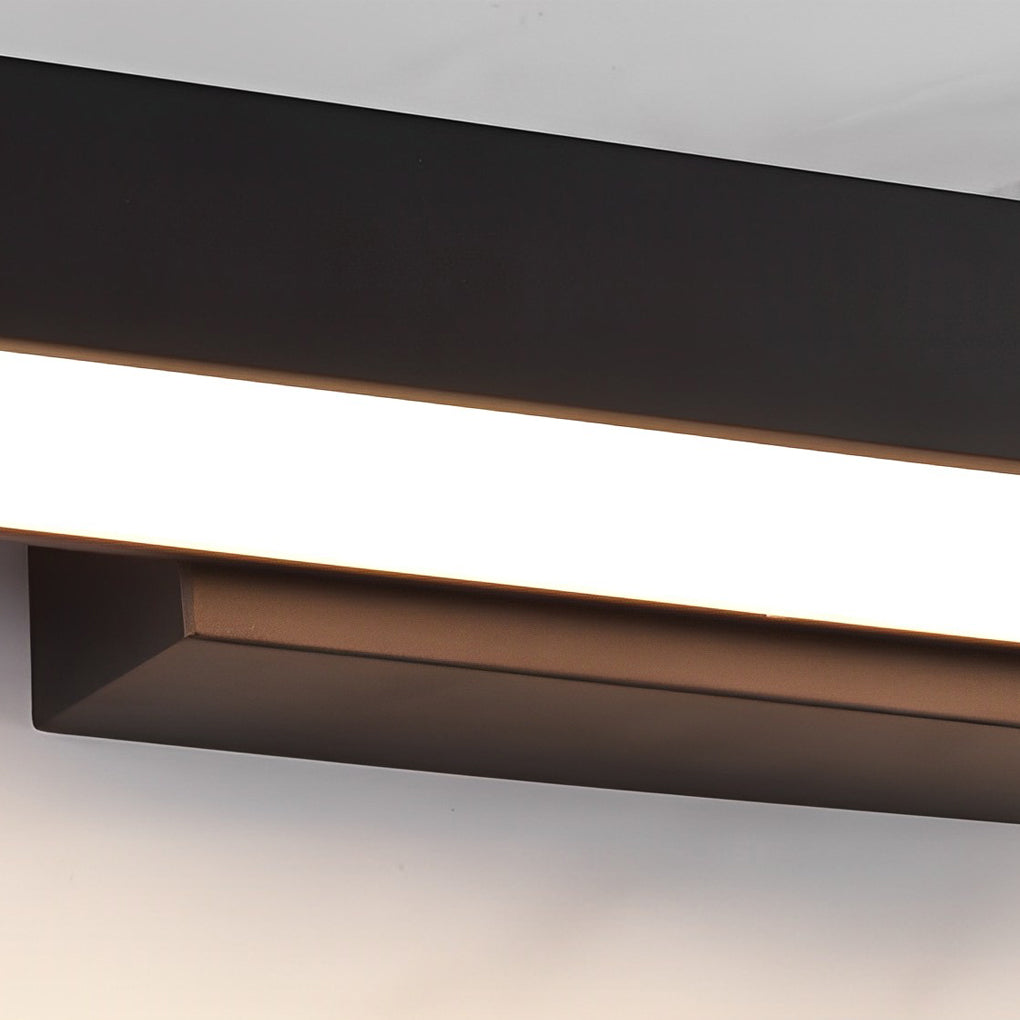 LED Linear Wall Light Outdoor Black Rectangle Motion Sensor Hardwired