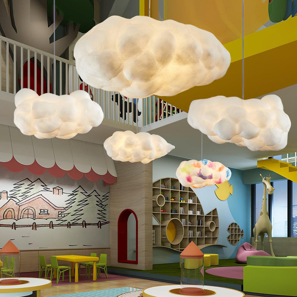 Cloud Pendant Light Modern 3D Design Fabric LED Ceiling Bedroom Living Room — Single to Sets of 8
