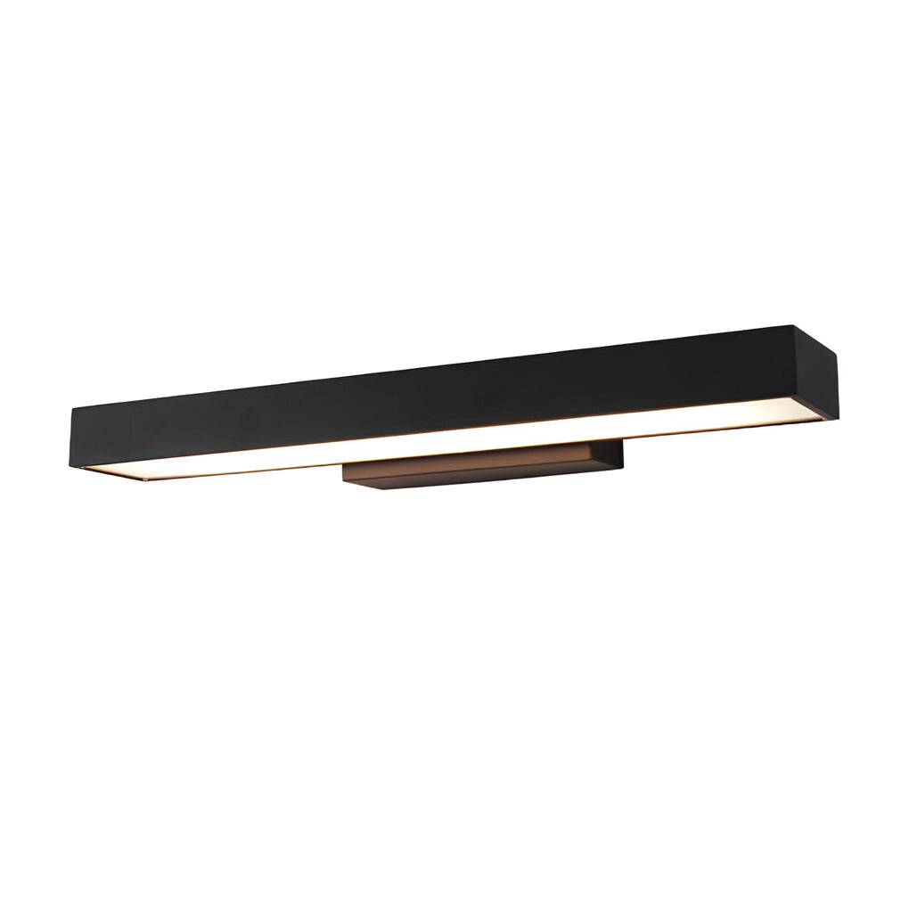 LED Linear Wall Light Outdoor Black Rectangle Motion Sensor Hardwired
