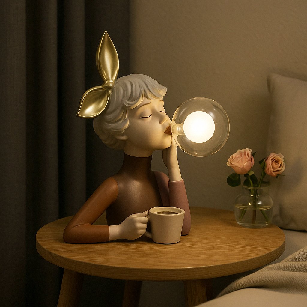 Fairy girl figurine LED table lamp whimsical bedside bedroom decor — 6 styles