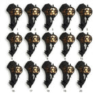 Peacock Outdoor Wall Light Retro European Aluminum Waterproof Hardwired — Black Bronze Sets