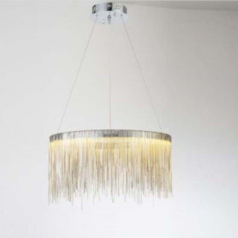 Arisha Tassel Chain Art Deco Pendant Light Silver/Gold Living Room/Hall