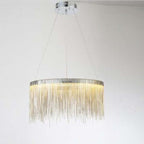 Arisha Tassel Chain Art Deco Pendant Light Silver/Gold Living Room/Hall