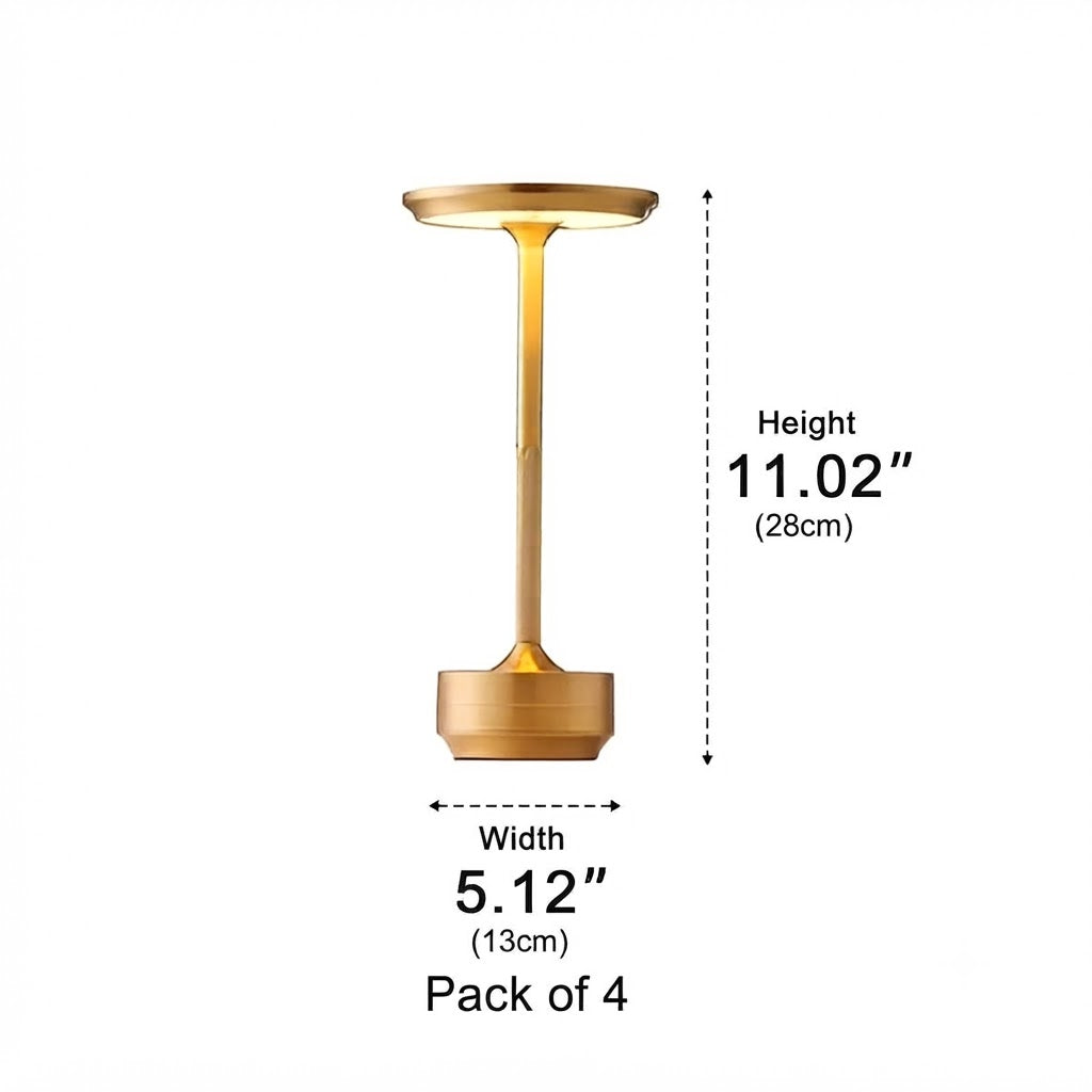 USB Dimmable Dish LED Table Lamp Modern Bedside Dining Home Office — Gold Silver Black Singles & Sets
