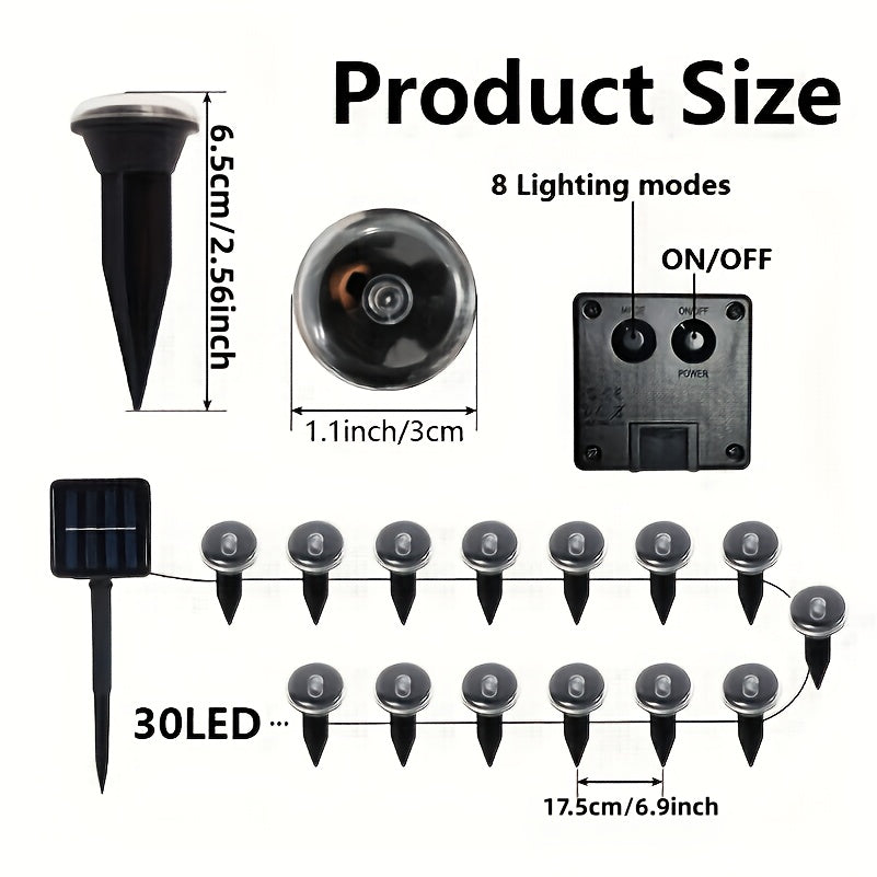 Detachable stake design of the solar landscape light shown apart