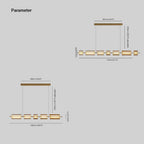 Arisha Modern Nordic Linear Copper/Glass Pendant Light, Brass/Black