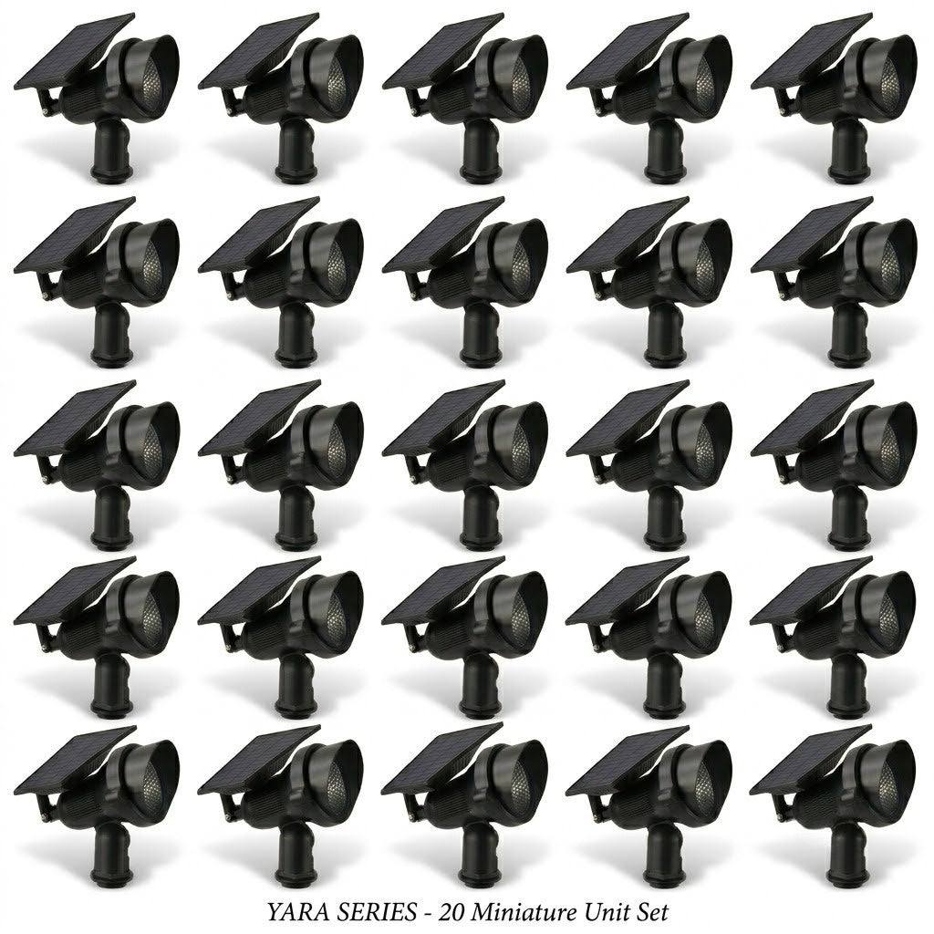 Solar Lawn Spotlights Adjustable Outdoor Tree Accent Light Aluminum — Warm White & RGB Sets