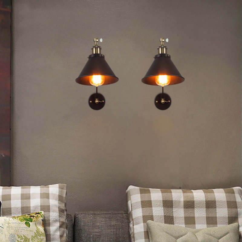 Epoch Retro Wall Lamp with Adjustable Swing Arm – Black & Gold Metal Design