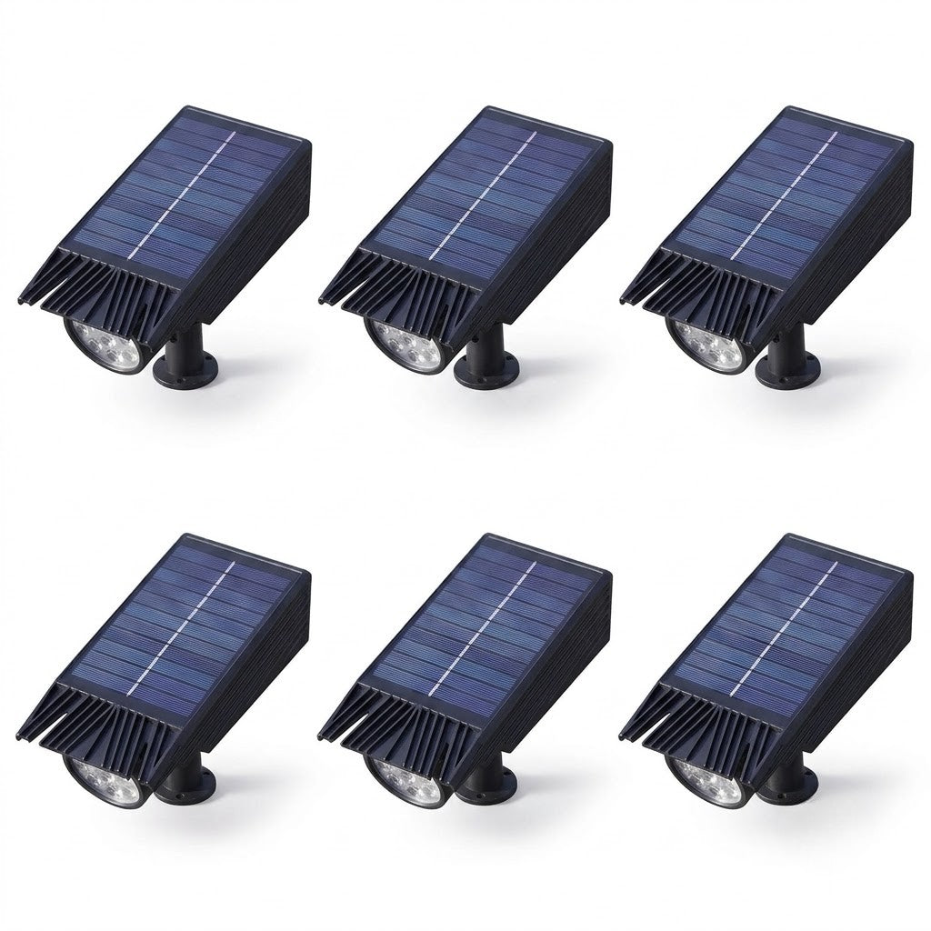 Solar Multi-Zoom Spotlight Waterproof LED Landscape Garden Tree — Warm White & RGB Singles to 4-Pack