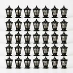 Stone Pillar Light Fixture Retro Pavilion-Style LED Solar & Hardwired Outdoor — Black Bronze Sets