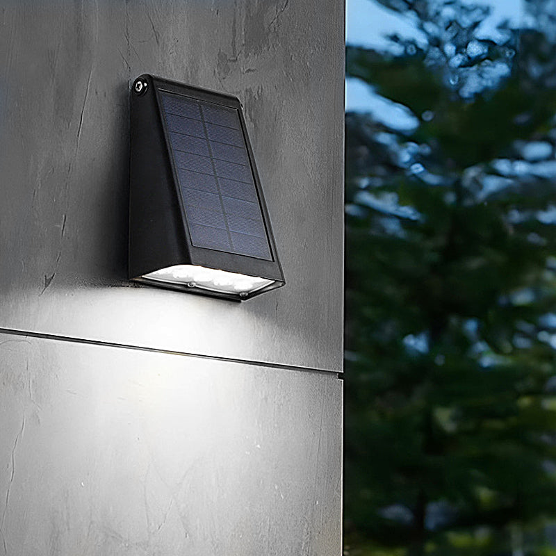 Solar Down Light Wall Sconce Waterproof Black Modern LED Outdoor — Sets of 2 to 10