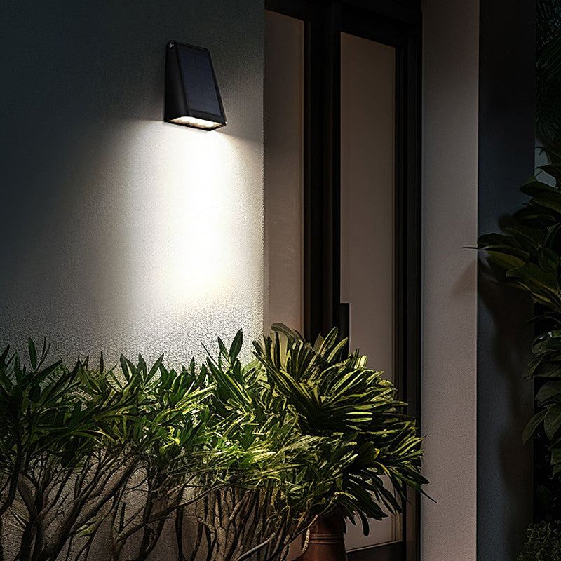 Solar Down Light Wall Sconce Waterproof Black Modern LED Outdoor — Sets of 2 to 10