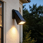 Solar down light wall sconce waterproof black modern LED outdoor — sets of 2 to 10