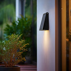 Solar Down Light Wall Sconce Waterproof Black Modern LED Outdoor — Sets of 2 to 10