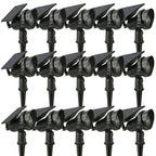 Solar Lawn Spotlights Adjustable Outdoor Tree Accent Light Aluminum — Warm White & RGB Sets