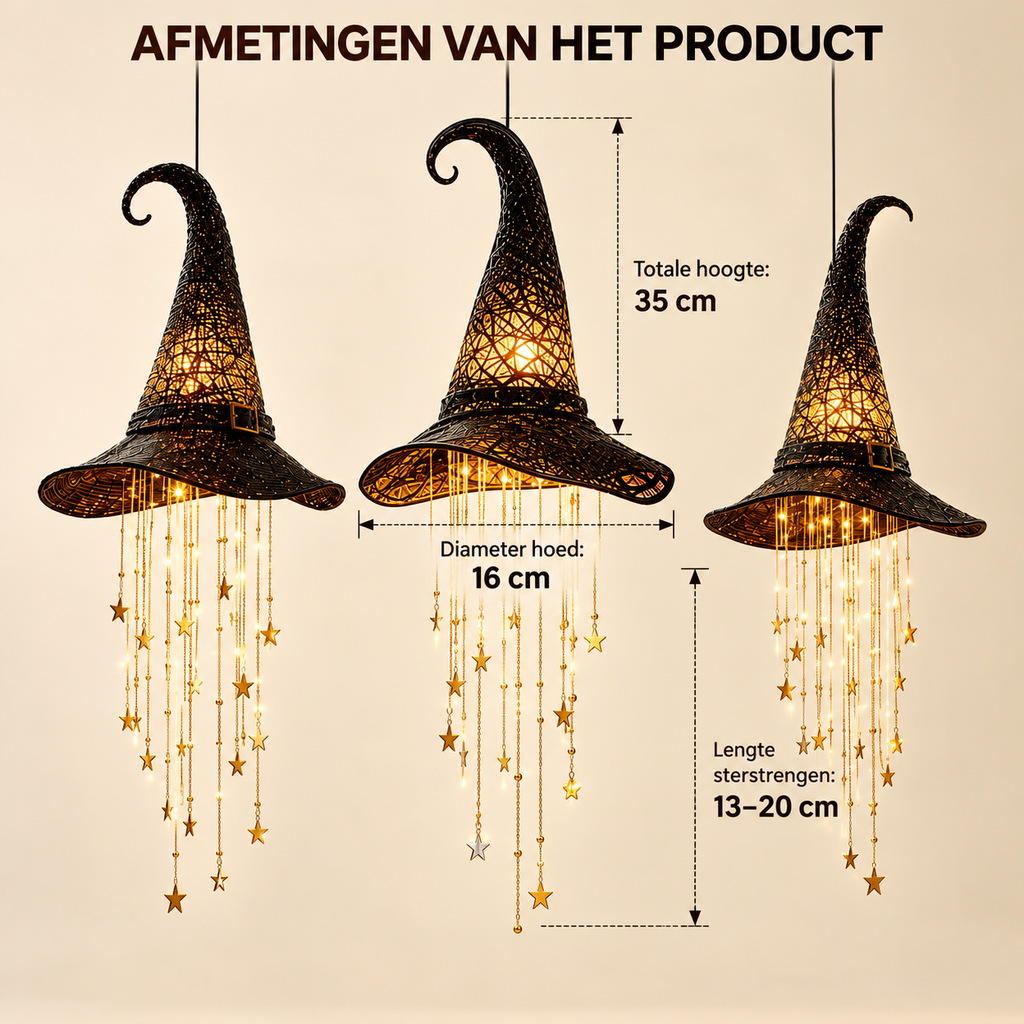 Light-Up Halloween Witch Hat, Glowing Garden and Party Decoration