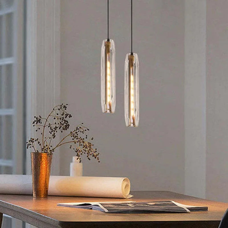 June Brass Designer Glass Pendant Lamp Smoky