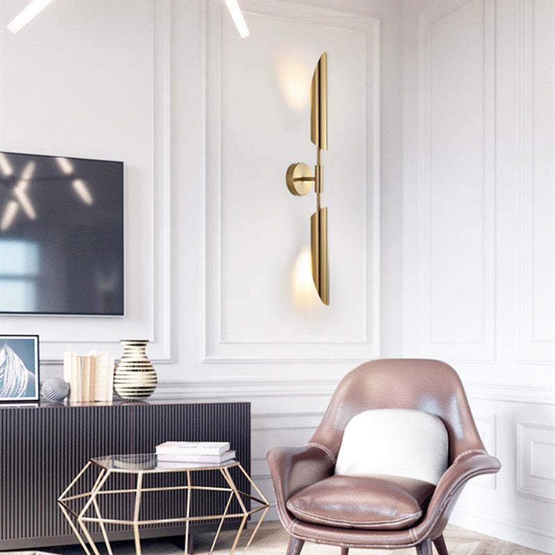 Phira Luxury Double-Head Gold Scabbard Wall Lamp