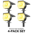 Solar Landscape Spotlights Adjustable IP67 Outdoor Garden — Warm White & RGB 2, 4 & 6-Pack