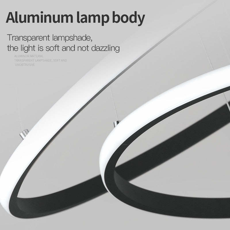 Zin Modern Ring Pendant Light, 2/3/4 Rings