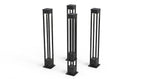 Modern Black Aluminum Solar Pathway Bollard Light IP65 Outdoor Garden Driveway — Singles to 8-Pack