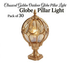 Outdoor Globe Pillar Light Retro Glass Copper Fence Post Hardwired — Black Bronze 7 to 15 Inch Sets