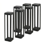 Modern Black Aluminum Solar Pathway Bollard Light IP65 Outdoor Garden Driveway — Singles to 8-Pack