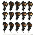 Peacock Outdoor Wall Light Retro European Aluminum Waterproof Hardwired — Black Bronze Sets
